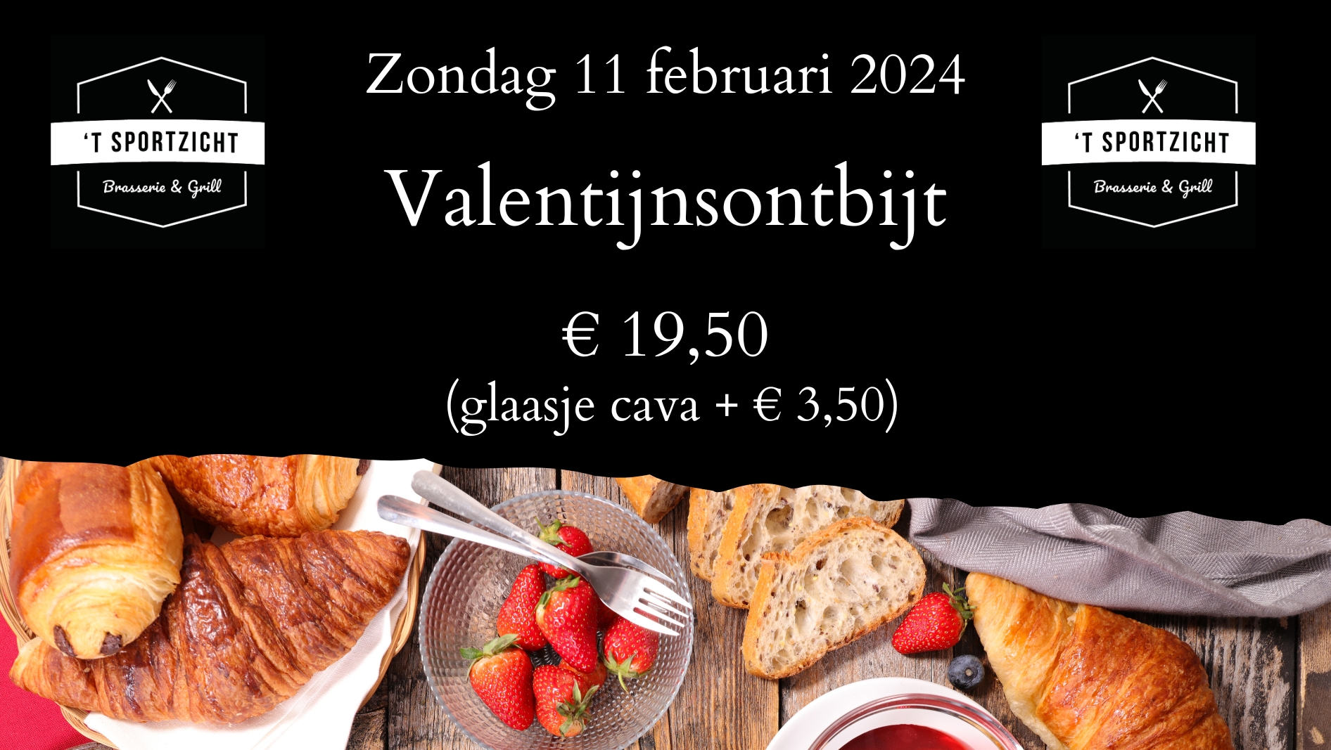 Valentijnsontbijt op zondag 11 februari 2024