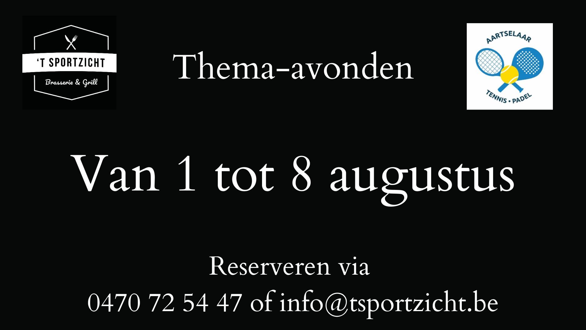 Themadagen tijdens “Open Ladies and Gentlemen’s Cup”: 1 augustus tot 8 augustus 2026